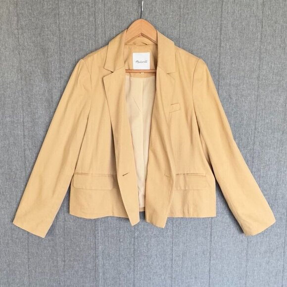 Madewell The Petite Caldwell Short Blazer in Drapeweave: in Desert Dune Size M - Picture 5 of 12
